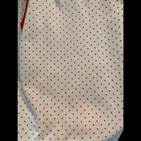 Vintage White & Red Polka Dot Sleeveless Dress Sz S/M Full Circle Skirt - Picture 5 of 13